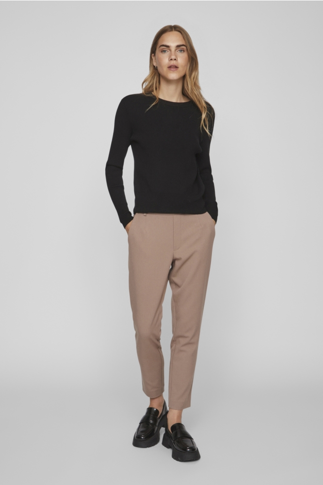 VICOMFY O-NECK L/S KNIT TOP- NOOS 14084325 BLACK